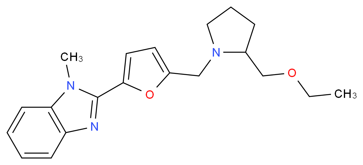 2-(5-{[2-(ethoxymethyl)pyrrolidin-1-yl]methyl}-2-furyl)-1-methyl-1H-benzimidazole_Molecular_structure_CAS_)