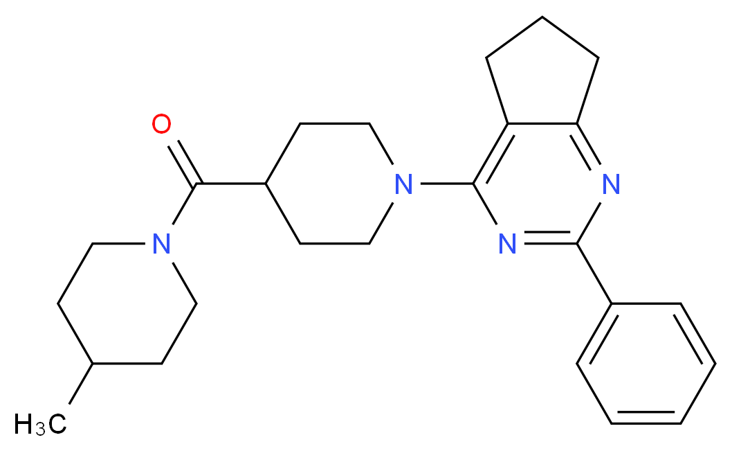 4-{4-[(4-methyl-1-piperidinyl)carbonyl]-1-piperidinyl}-2-phenyl-6,7-dihydro-5H-cyclopenta[d]pyrimidine_Molecular_structure_CAS_)