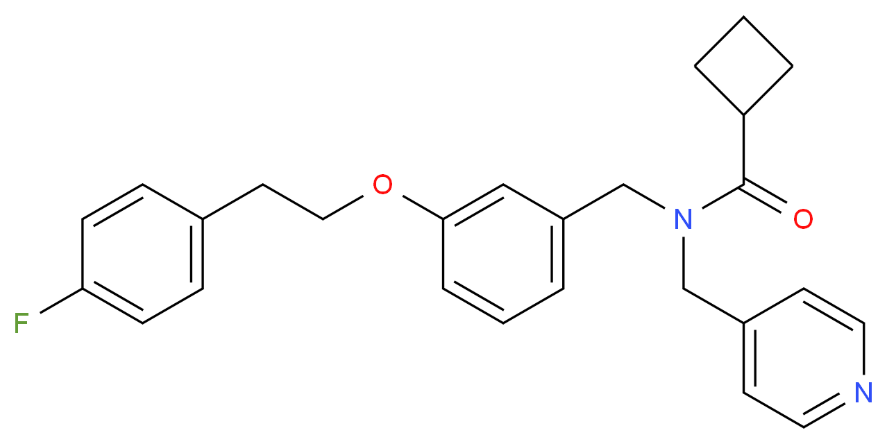 N-{3-[2-(4-fluorophenyl)ethoxy]benzyl}-N-(4-pyridinylmethyl)cyclobutanecarboxamide_Molecular_structure_CAS_)