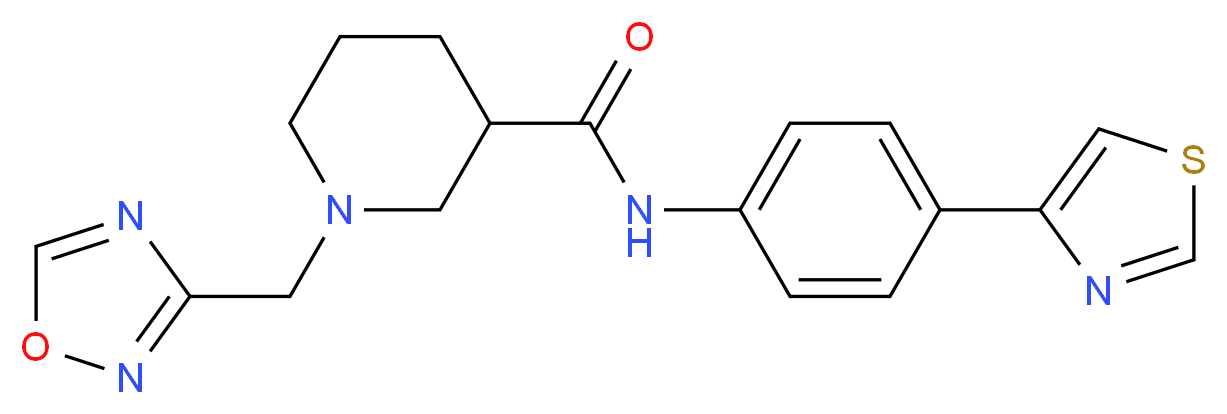 1-(1,2,4-oxadiazol-3-ylmethyl)-N-[4-(1,3-thiazol-4-yl)phenyl]piperidine-3-carboxamide_Molecular_structure_CAS_)
