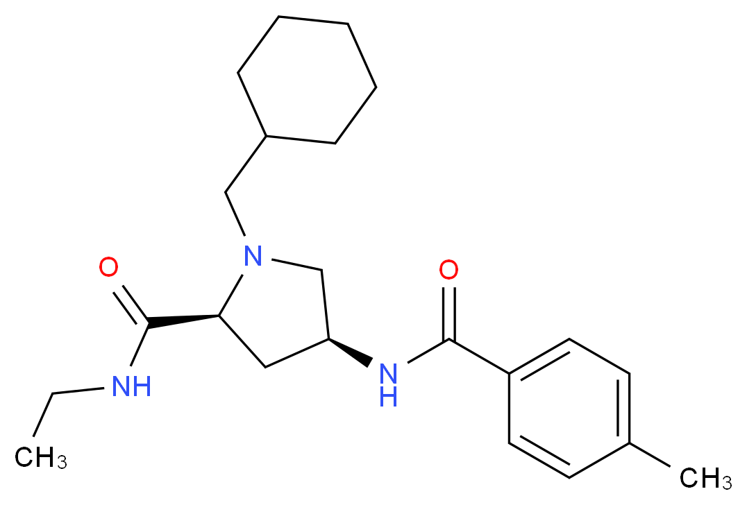 (4S)-1-(cyclohexylmethyl)-N-ethyl-4-[(4-methylbenzoyl)amino]-L-prolinamide_Molecular_structure_CAS_)