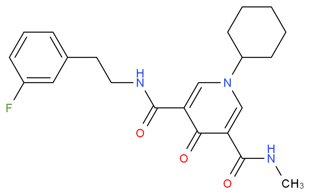 1-cyclohexyl-N-[2-(3-fluorophenyl)ethyl]-N'-methyl-4-oxo-1,4-dihydro-3,5-pyridinedicarboxamide_Molecular_structure_CAS_)