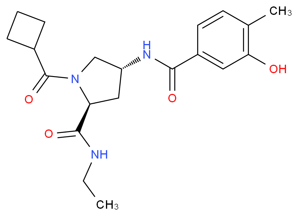 (4R)-1-(cyclobutylcarbonyl)-N-ethyl-4-[(3-hydroxy-4-methylbenzoyl)amino]-L-prolinamide_Molecular_structure_CAS_)