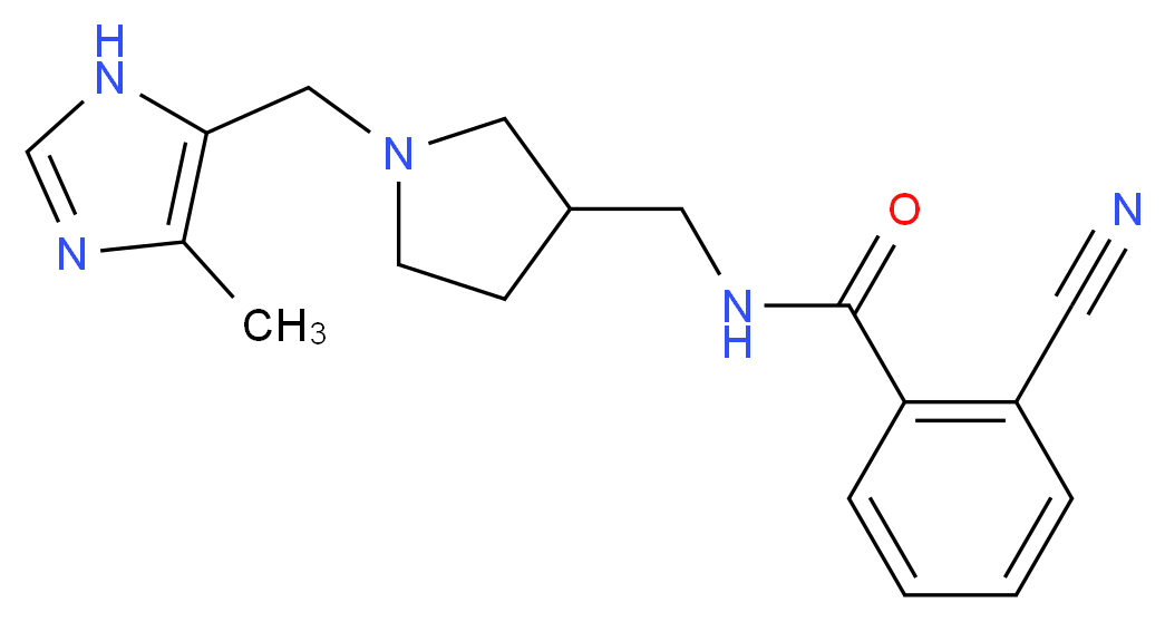 2-cyano-N-({1-[(4-methyl-1H-imidazol-5-yl)methyl]pyrrolidin-3-yl}methyl)benzamide_Molecular_structure_CAS_)