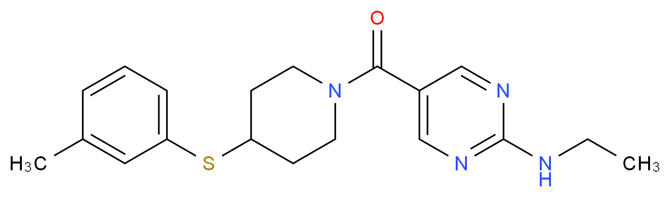 N-ethyl-5-({4-[(3-methylphenyl)thio]-1-piperidinyl}carbonyl)-2-pyrimidinamine_Molecular_structure_CAS_)