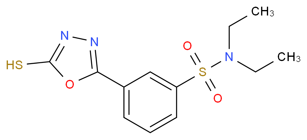 N,N-Diethyl-3-(5-mercapto-[1,3,4]oxadiazol-2-yl)-benzenesulfonamide_Molecular_structure_CAS_)