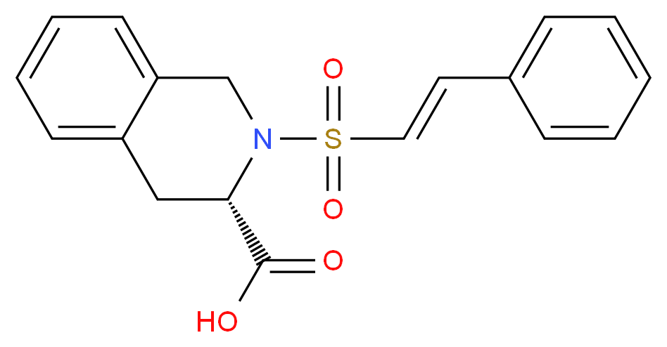 (3S)-2-{[2-phenylvinyl]sulfonyl}-1,2,3,4-tetrahydroisoquinoline-3-carboxylic acid_Molecular_structure_CAS_)