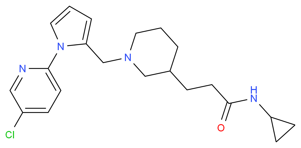 3-(1-{[1-(5-chloro-2-pyridinyl)-1H-pyrrol-2-yl]methyl}-3-piperidinyl)-N-cyclopropylpropanamide_Molecular_structure_CAS_)