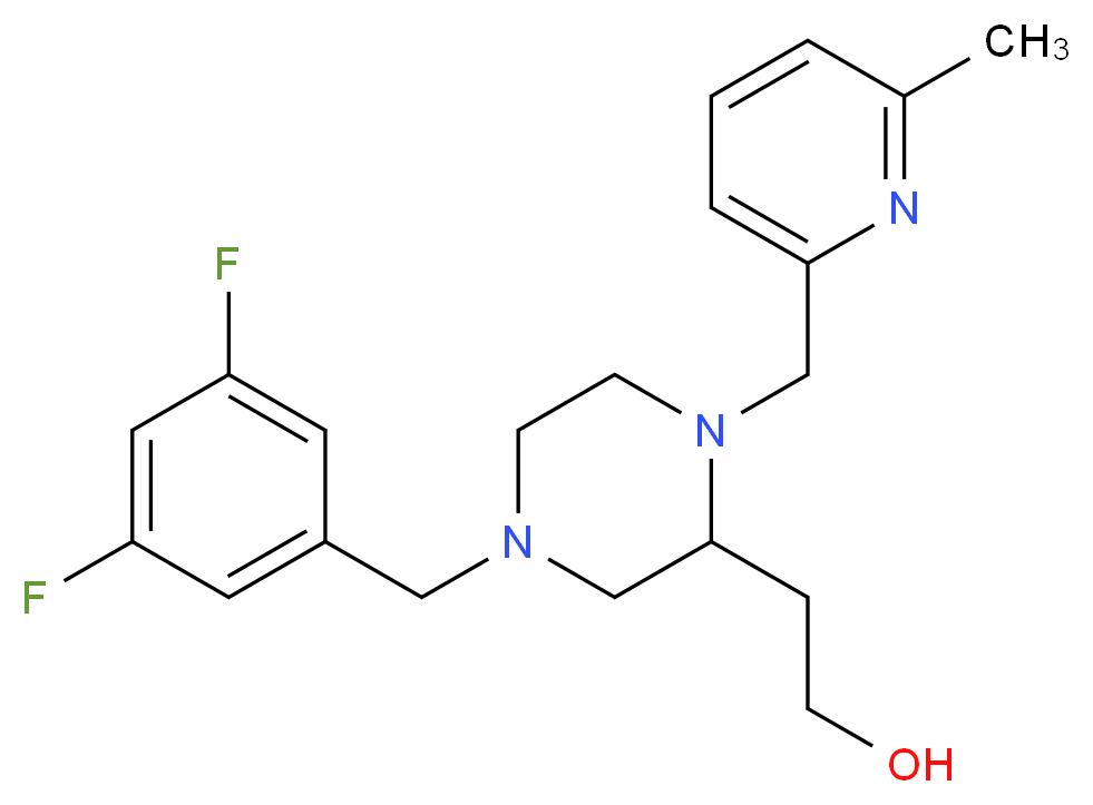 2-{4-(3,5-difluorobenzyl)-1-[(6-methyl-2-pyridinyl)methyl]-2-piperazinyl}ethanol_Molecular_structure_CAS_)