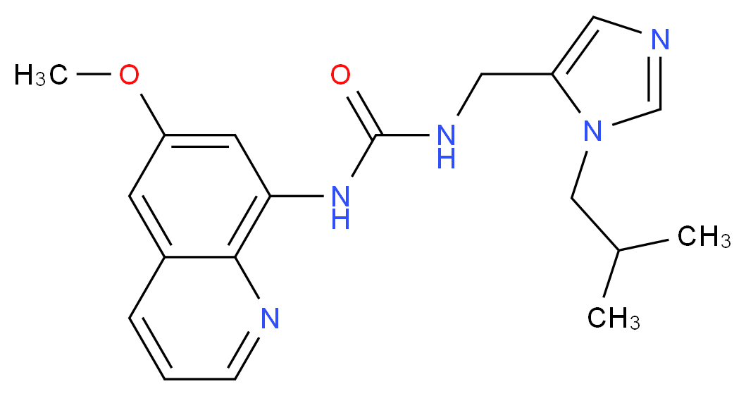 N-[(1-isobutyl-1H-imidazol-5-yl)methyl]-N'-(6-methoxyquinolin-8-yl)urea_Molecular_structure_CAS_)