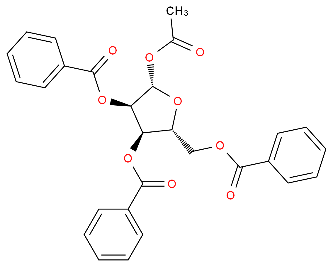 1-ACETYL-2,3,5-TRIBENZOYL-&beta;-D-RIBOFURANOSE_Molecular_structure_CAS_6974-32-9)