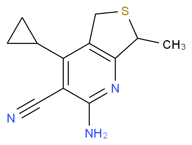 2-amino-4-cyclopropyl-7-methyl-5,7-dihydrothieno[3,4-b]pyridine-3-carbonitrile_Molecular_structure_CAS_)