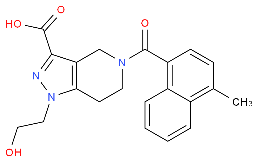 1-(2-hydroxyethyl)-5-(4-methyl-1-naphthoyl)-4,5,6,7-tetrahydro-1H-pyrazolo[4,3-c]pyridine-3-carboxylic acid_Molecular_structure_CAS_)