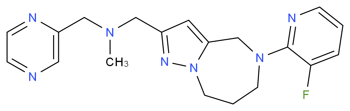 1-[5-(3-fluoro-2-pyridinyl)-5,6,7,8-tetrahydro-4H-pyrazolo[1,5-a][1,4]diazepin-2-yl]-N-methyl-N-(2-pyrazinylmethyl)methanamine_Molecular_structure_CAS_)