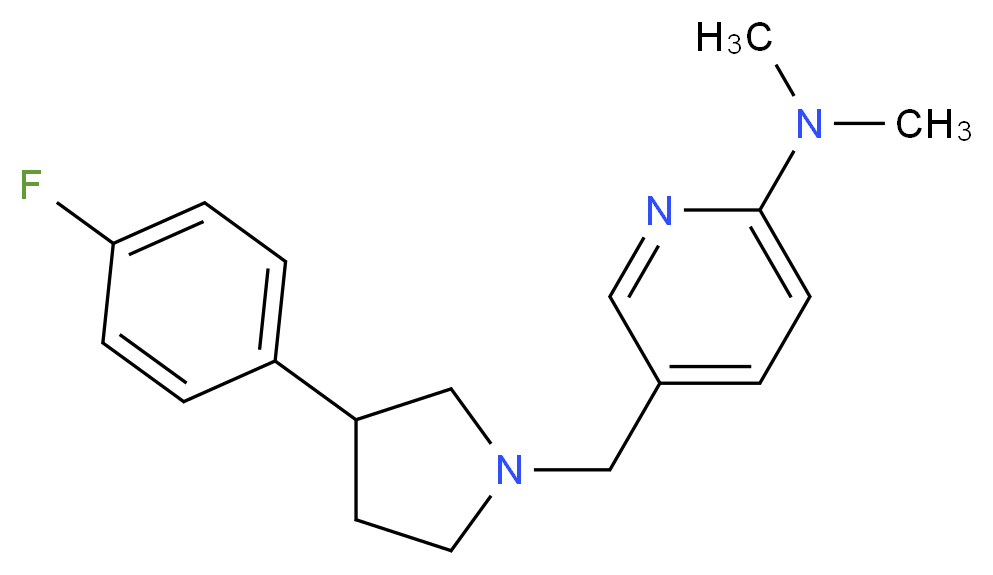 5-{[3-(4-fluorophenyl)pyrrolidin-1-yl]methyl}-N,N-dimethylpyridin-2-amine_Molecular_structure_CAS_)