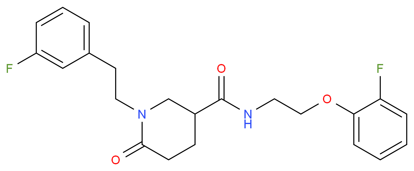 N-[2-(2-fluorophenoxy)ethyl]-1-[2-(3-fluorophenyl)ethyl]-6-oxo-3-piperidinecarboxamide_Molecular_structure_CAS_)