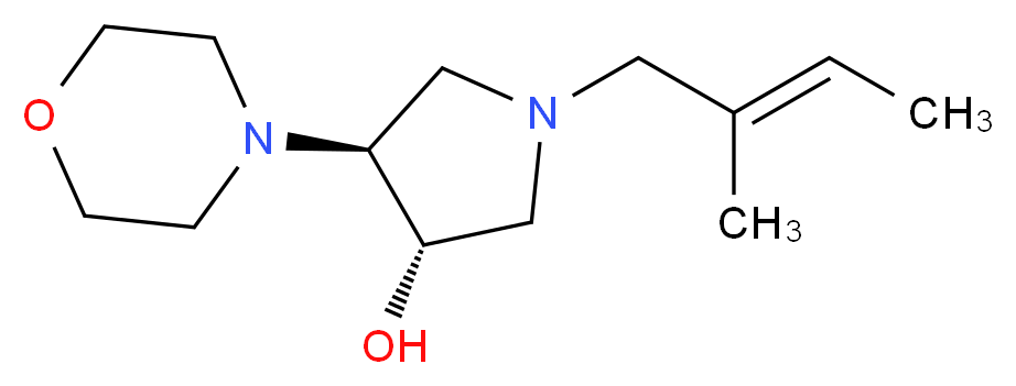 (3S*,4S*)-1-[(2E)-2-methyl-2-buten-1-yl]-4-(4-morpholinyl)-3-pyrrolidinol_Molecular_structure_CAS_)