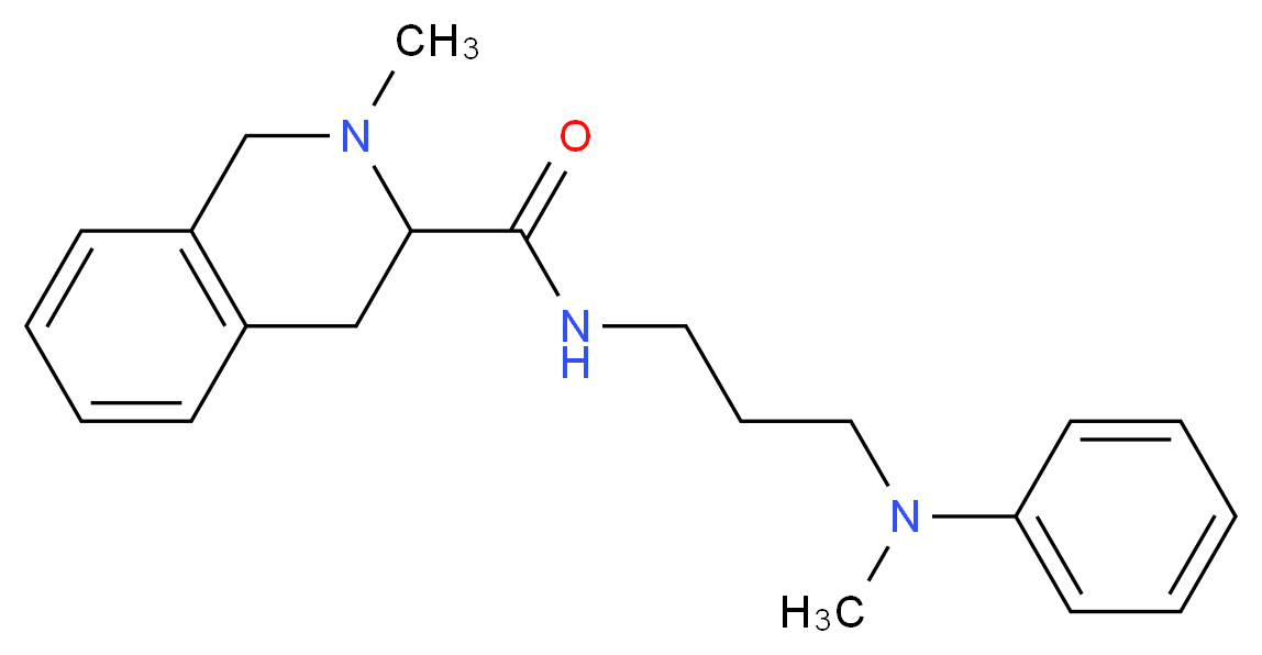 2-methyl-N-{3-[methyl(phenyl)amino]propyl}-1,2,3,4-tetrahydro-3-isoquinolinecarboxamide_Molecular_structure_CAS_)