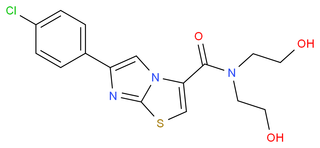 6-(4-chlorophenyl)-N,N-bis(2-hydroxyethyl)imidazo[2,1-b][1,3]thiazole-3-carboxamide_Molecular_structure_CAS_)