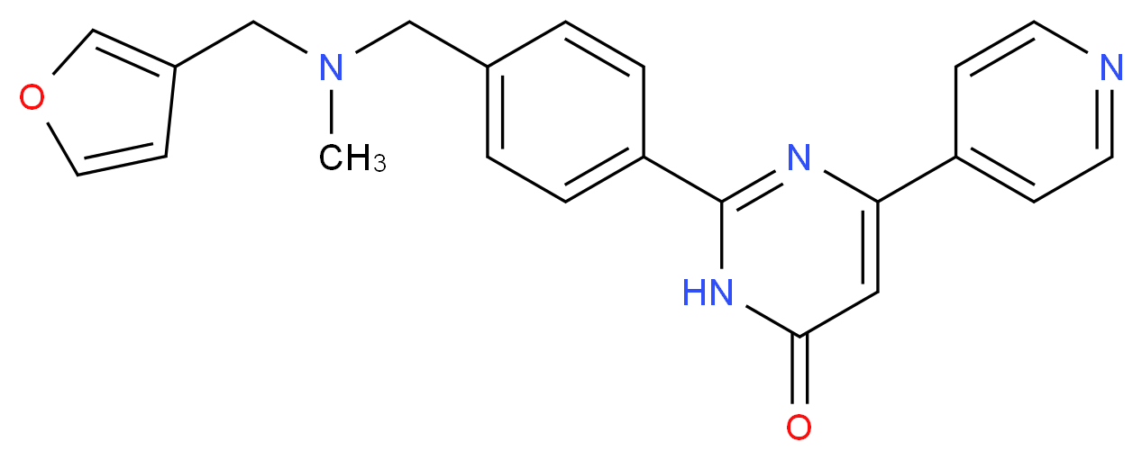 2-(4-{[(3-furylmethyl)(methyl)amino]methyl}phenyl)-6-pyridin-4-ylpyrimidin-4(3H)-one_Molecular_structure_CAS_)