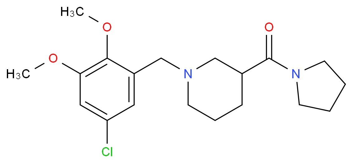 1-(5-chloro-2,3-dimethoxybenzyl)-3-(pyrrolidin-1-ylcarbonyl)piperidine_Molecular_structure_CAS_)
