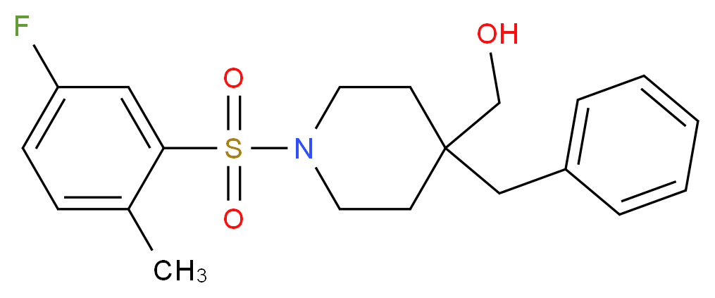 {4-benzyl-1-[(5-fluoro-2-methylphenyl)sulfonyl]-4-piperidinyl}methanol_Molecular_structure_CAS_)