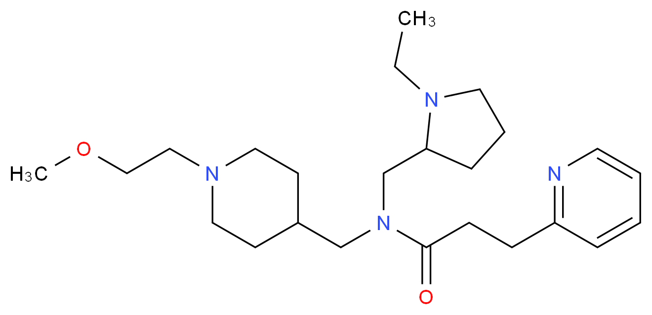 N-[(1-ethyl-2-pyrrolidinyl)methyl]-N-{[1-(2-methoxyethyl)-4-piperidinyl]methyl}-3-(2-pyridinyl)propanamide_Molecular_structure_CAS_)