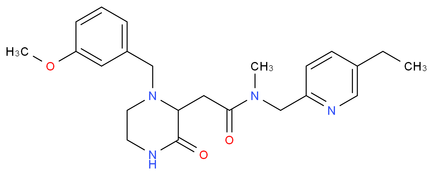 N-[(5-ethyl-2-pyridinyl)methyl]-2-[1-(3-methoxybenzyl)-3-oxo-2-piperazinyl]-N-methylacetamide_Molecular_structure_CAS_)