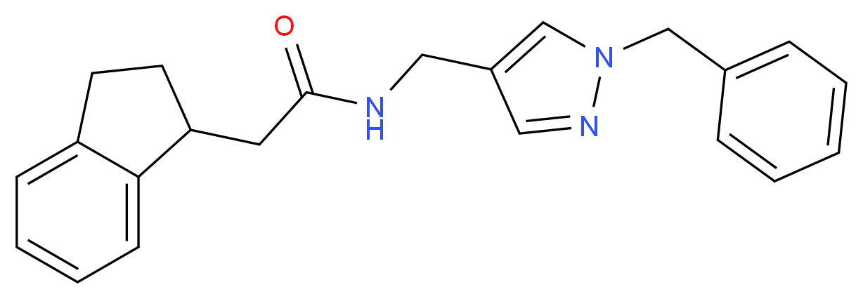 N-[(1-benzyl-1H-pyrazol-4-yl)methyl]-2-(2,3-dihydro-1H-inden-1-yl)acetamide_Molecular_structure_CAS_)