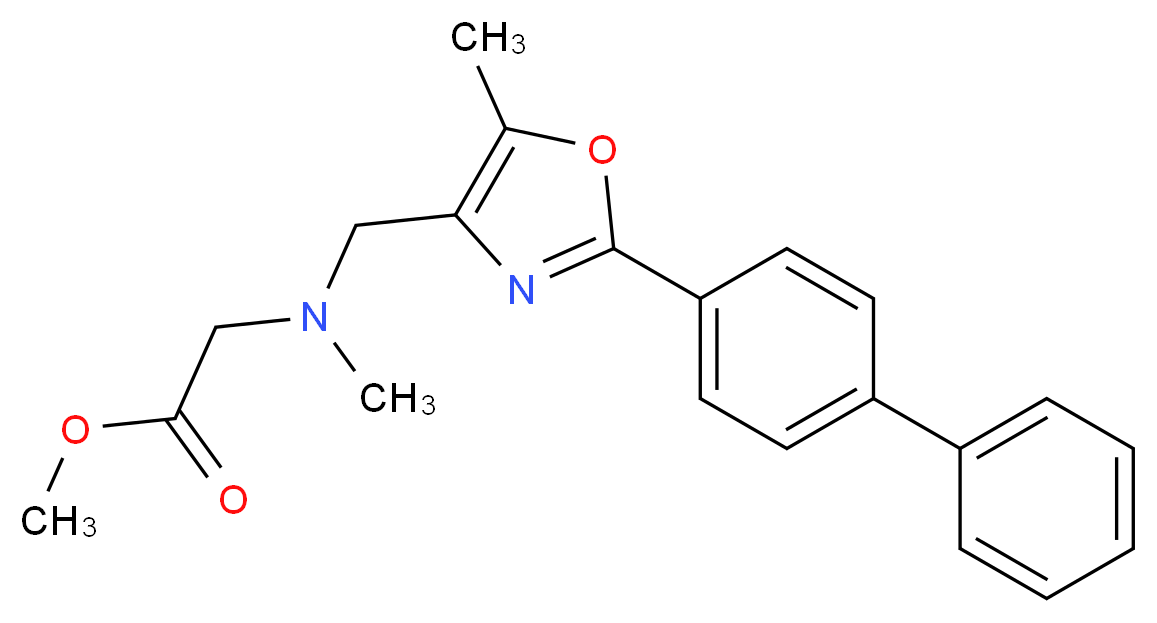 methyl N-{[2-(4-biphenylyl)-5-methyl-1,3-oxazol-4-yl]methyl}-N-methylglycinate_Molecular_structure_CAS_)
