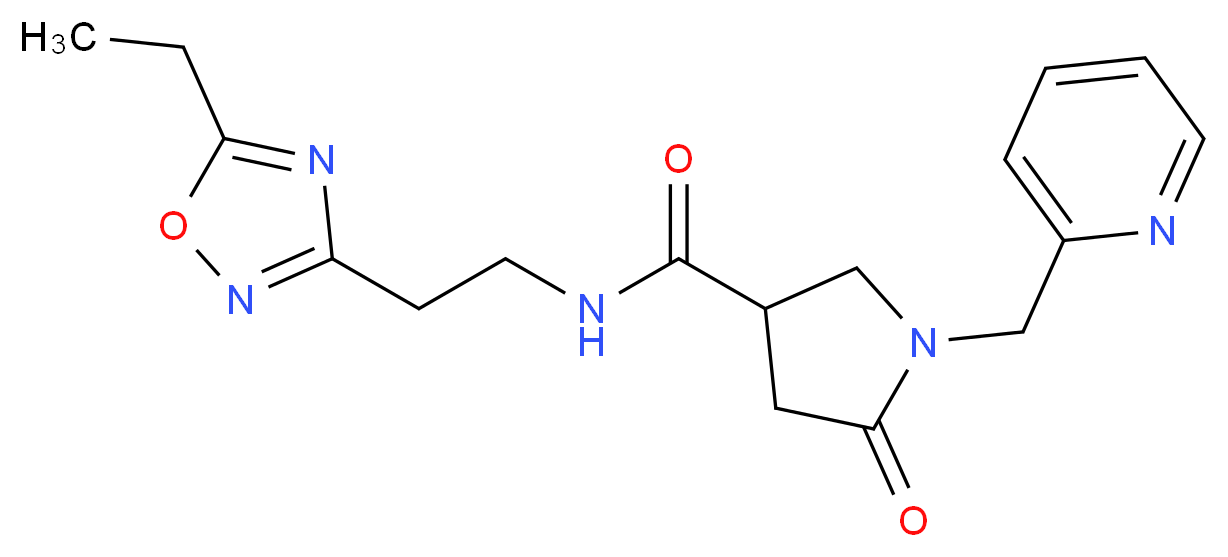 N-[2-(5-ethyl-1,2,4-oxadiazol-3-yl)ethyl]-5-oxo-1-(2-pyridinylmethyl)-3-pyrrolidinecarboxamide_Molecular_structure_CAS_)