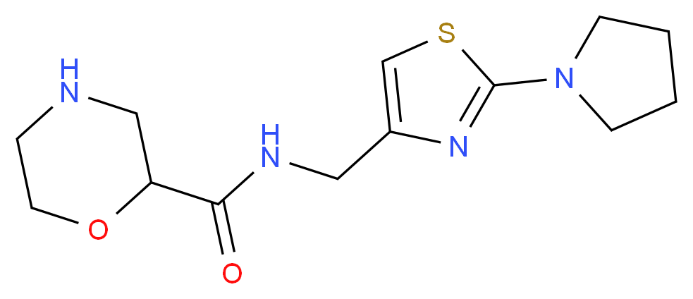 N-{[2-(1-pyrrolidinyl)-1,3-thiazol-4-yl]methyl}-2-morpholinecarboxamide_Molecular_structure_CAS_)