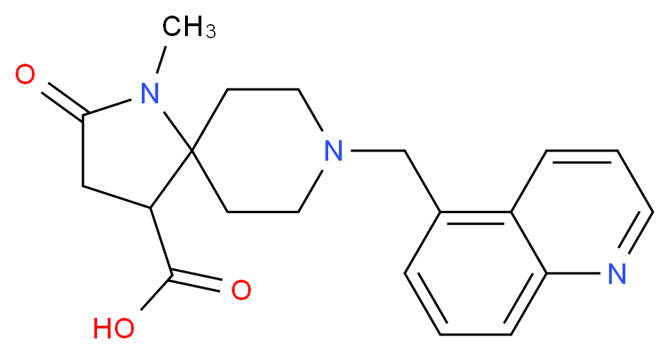1-methyl-2-oxo-8-(quinolin-5-ylmethyl)-1,8-diazaspiro[4.5]decane-4-carboxylic acid_Molecular_structure_CAS_)