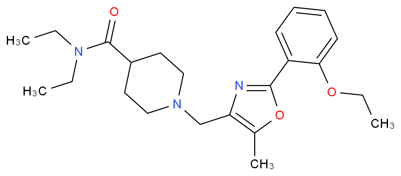 1-{[2-(2-ethoxyphenyl)-5-methyl-1,3-oxazol-4-yl]methyl}-N,N-diethyl-4-piperidinecarboxamide_Molecular_structure_CAS_)