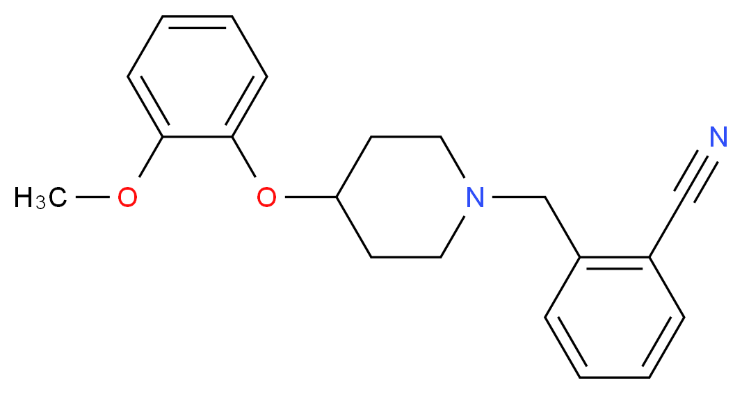 2-{[4-(2-methoxyphenoxy)piperidin-1-yl]methyl}benzonitrile_Molecular_structure_CAS_)
