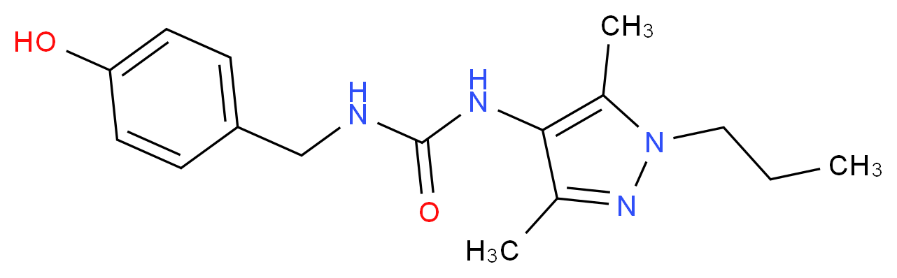 N-(3,5-dimethyl-1-propyl-1H-pyrazol-4-yl)-N'-(4-hydroxybenzyl)urea_Molecular_structure_CAS_)