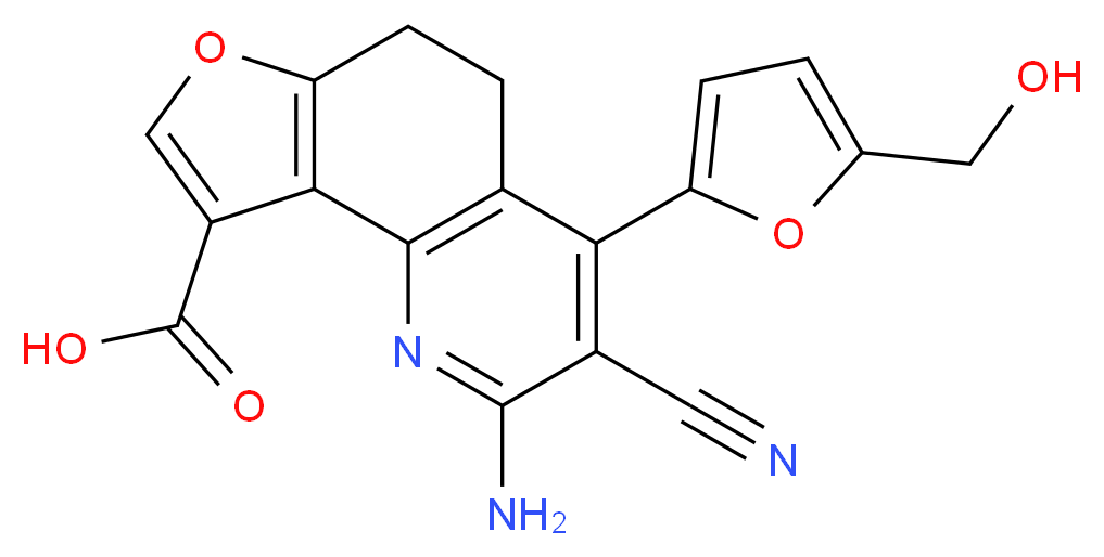 2-amino-3-cyano-4-[5-(hydroxymethyl)-2-furyl]-5,6-dihydrofuro[2,3-h]quinoline-9-carboxylic acid_Molecular_structure_CAS_)