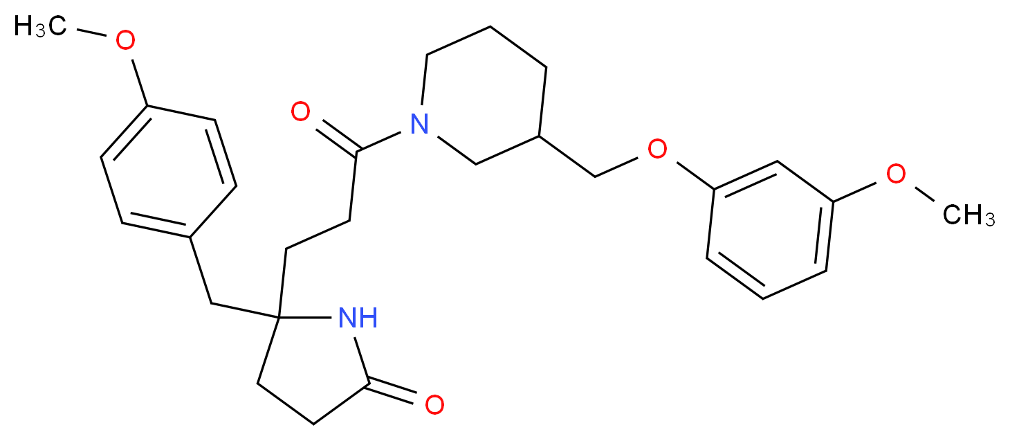 5-(4-methoxybenzyl)-5-(3-{3-[(3-methoxyphenoxy)methyl]-1-piperidinyl}-3-oxopropyl)-2-pyrrolidinone_Molecular_structure_CAS_)