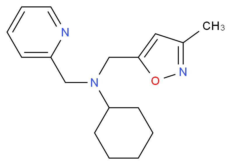 N-[(3-methylisoxazol-5-yl)methyl]-N-(pyridin-2-ylmethyl)cyclohexanamine_Molecular_structure_CAS_)