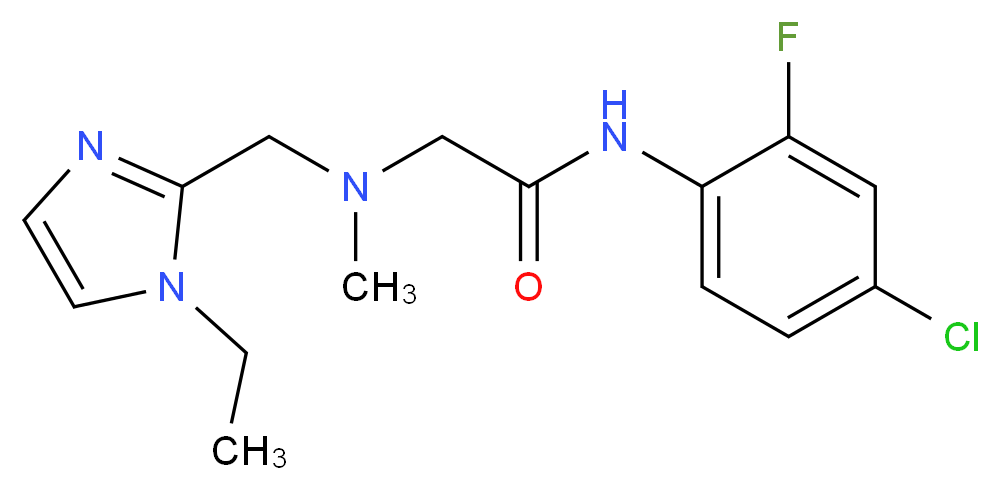 N-(4-chloro-2-fluorophenyl)-2-[[(1-ethyl-1H-imidazol-2-yl)methyl](methyl)amino]acetamide_Molecular_structure_CAS_)