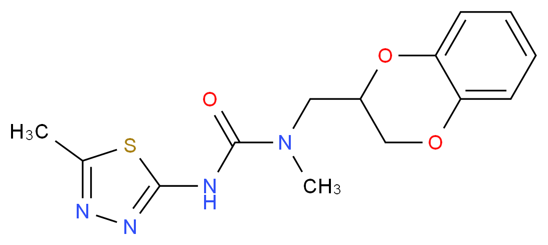 N-(2,3-dihydro-1,4-benzodioxin-2-ylmethyl)-N-methyl-N'-(5-methyl-1,3,4-thiadiazol-2-yl)urea_Molecular_structure_CAS_)