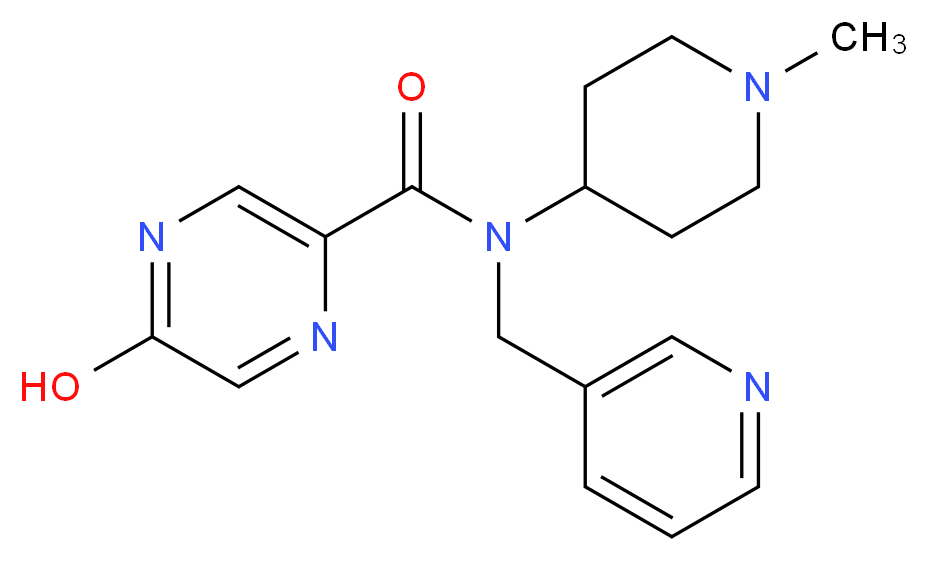 5-hydroxy-N-(1-methyl-4-piperidinyl)-N-(3-pyridinylmethyl)-2-pyrazinecarboxamide_Molecular_structure_CAS_)