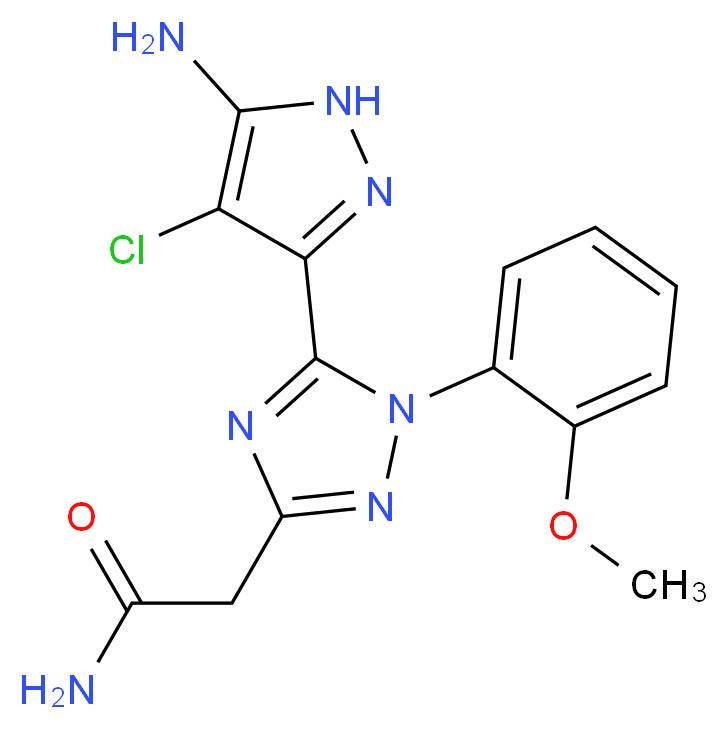 2-[5-(5-amino-4-chloro-1H-pyrazol-3-yl)-1-(2-methoxyphenyl)-1H-1,2,4-triazol-3-yl]acetamide_Molecular_structure_CAS_)