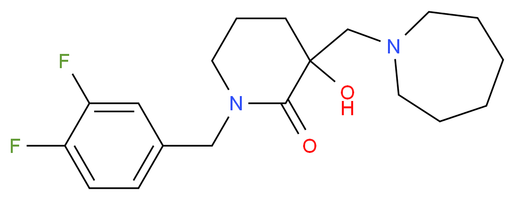 3-(1-azepanylmethyl)-1-(3,4-difluorobenzyl)-3-hydroxy-2-piperidinone_Molecular_structure_CAS_)