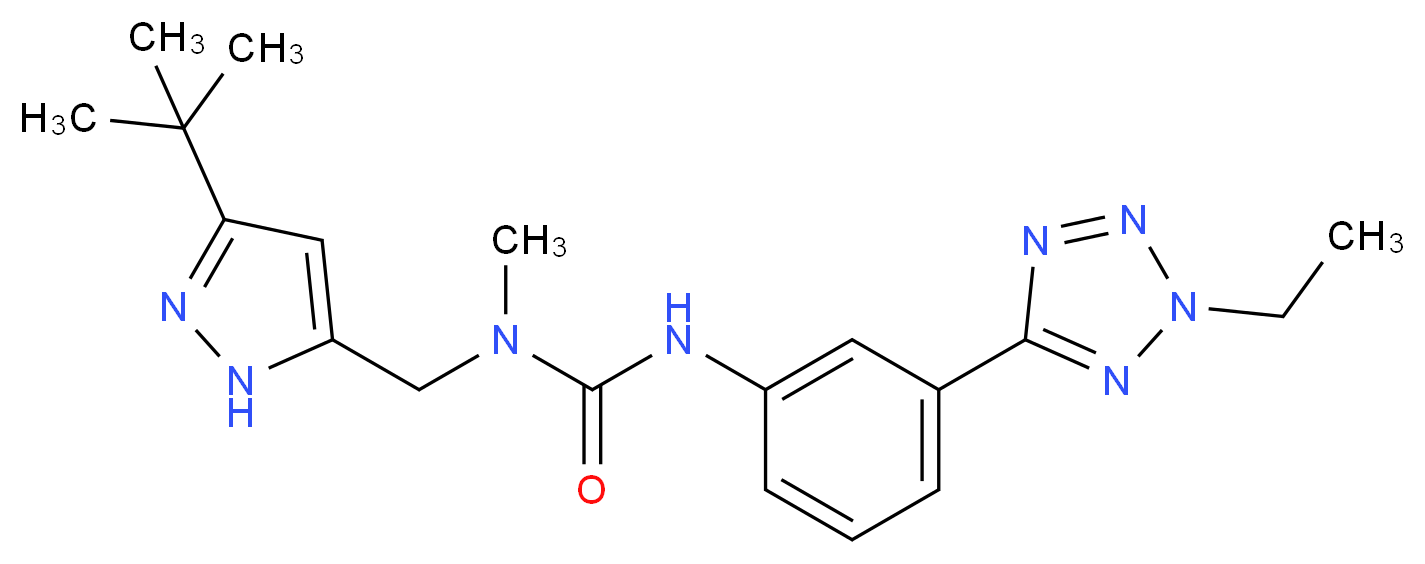N-[(3-tert-butyl-1H-pyrazol-5-yl)methyl]-N'-[3-(2-ethyl-2H-tetrazol-5-yl)phenyl]-N-methylurea_Molecular_structure_CAS_)