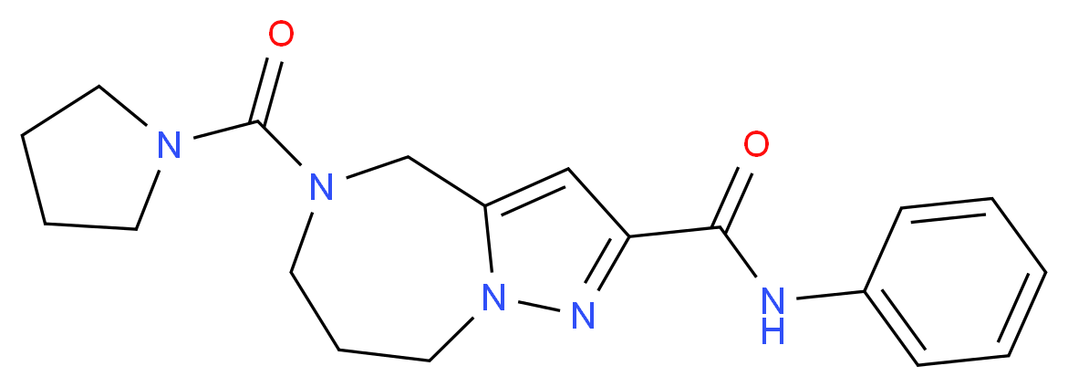 N-phenyl-5-(pyrrolidin-1-ylcarbonyl)-5,6,7,8-tetrahydro-4H-pyrazolo[1,5-a][1,4]diazepine-2-carboxamide_Molecular_structure_CAS_)