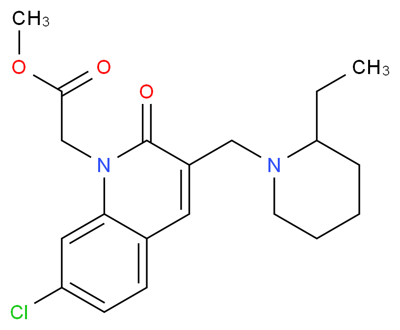 methyl [7-chloro-3-[(2-ethyl-1-piperidinyl)methyl]-2-oxo-1(2H)-quinolinyl]acetate_Molecular_structure_CAS_)