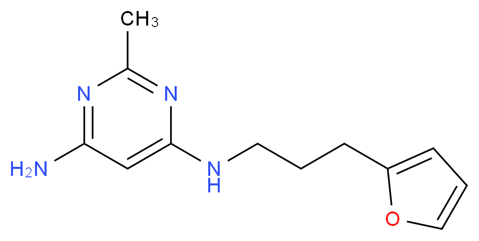 N-[3-(2-furyl)propyl]-2-methylpyrimidine-4,6-diamine_Molecular_structure_CAS_)