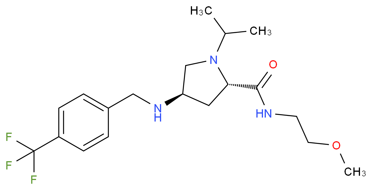 (4R)-1-isopropyl-N-(2-methoxyethyl)-4-{[4-(trifluoromethyl)benzyl]amino}-L-prolinamide_Molecular_structure_CAS_)
