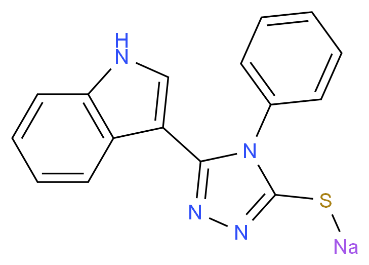 sodium 5-(1H-indol-3-yl)-4-phenyl-4H-1,2,4-triazole-3-thiolate_Molecular_structure_CAS_)